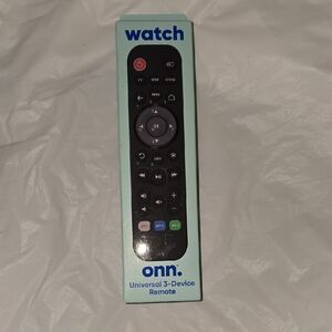 onn. Universal 3-Device Remote, Black, Compatible for TV, Streaming, Soundbar